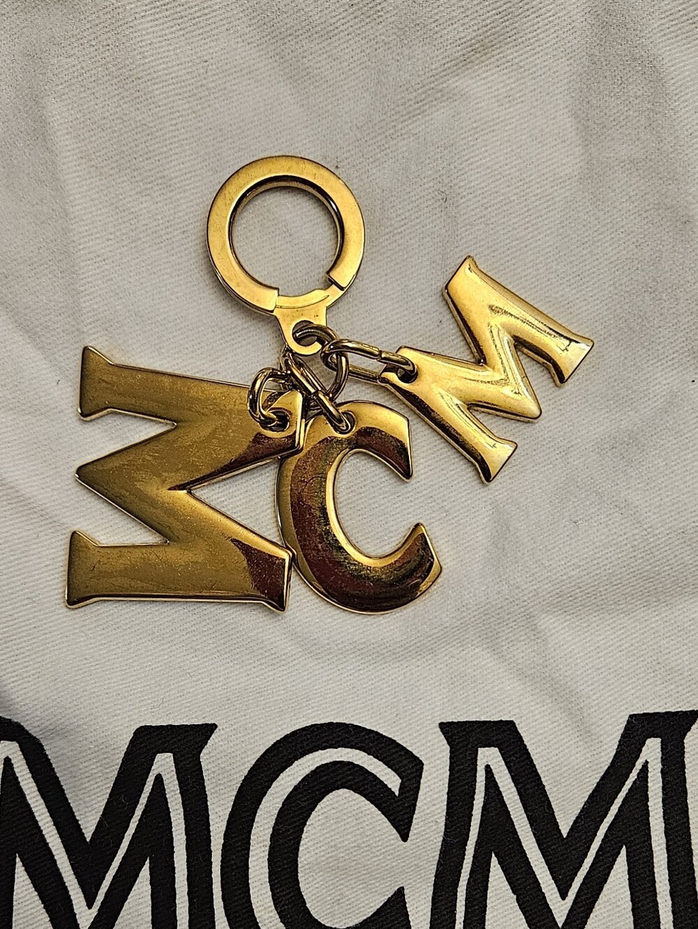 MCM Gold Letter Bag Charm